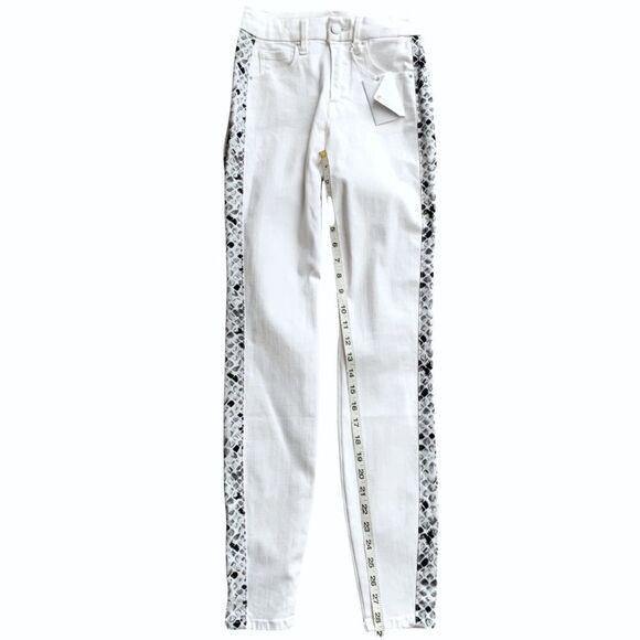 GOOD AMERICAN High Waist Snake Stripe Tux Jeans! - Picture 3 of 8